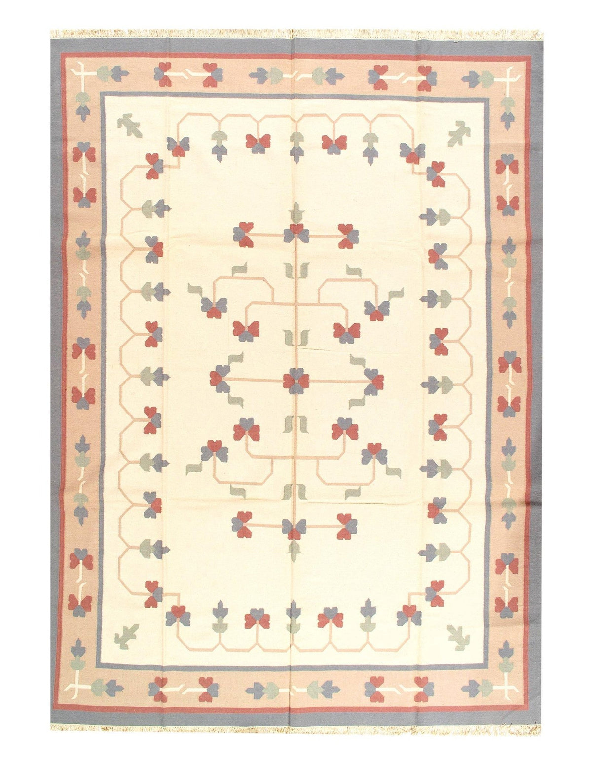 Canvello Beige Color Hand Woven Rug - 9'2'' X 12'
