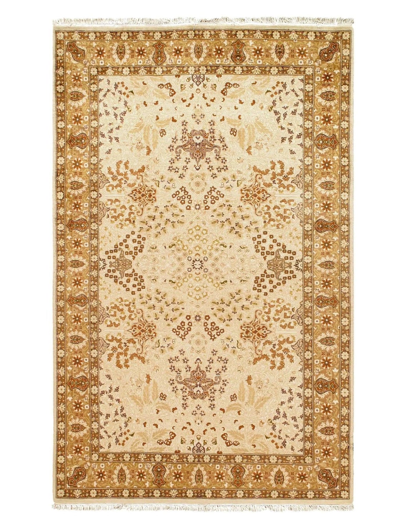 Canvello Beige fine Amritsar design rug 4'7'' X 7'6'' - Canvello