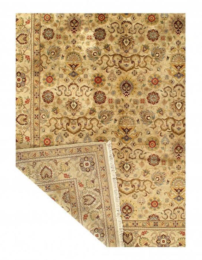 Canvello Beige Fine Hand Knotted Agra Rug 10' X 14' - Canvello