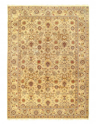 Canvello Beige Fine Hand Knotted Agra Rug 10' X 14' - Canvello