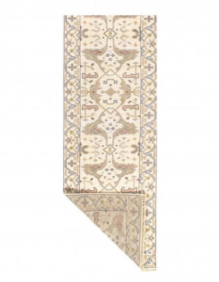 Canvello Beige Fine Hand Knotted Oushak Runner 2'8'' X 9'9''
