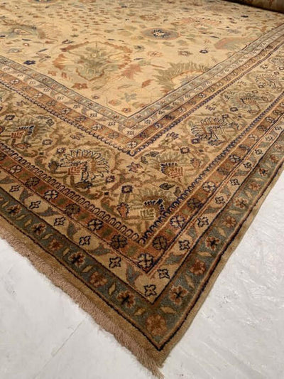 Canvello Beige Fine Hand Knotted Sultanabad 12' X 18' - Canvello