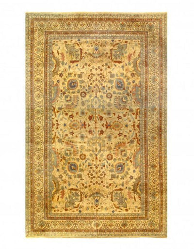 Canvello Beige Fine Hand Knotted Zieglar sultanabad 11' X 17'3'' - Canvello