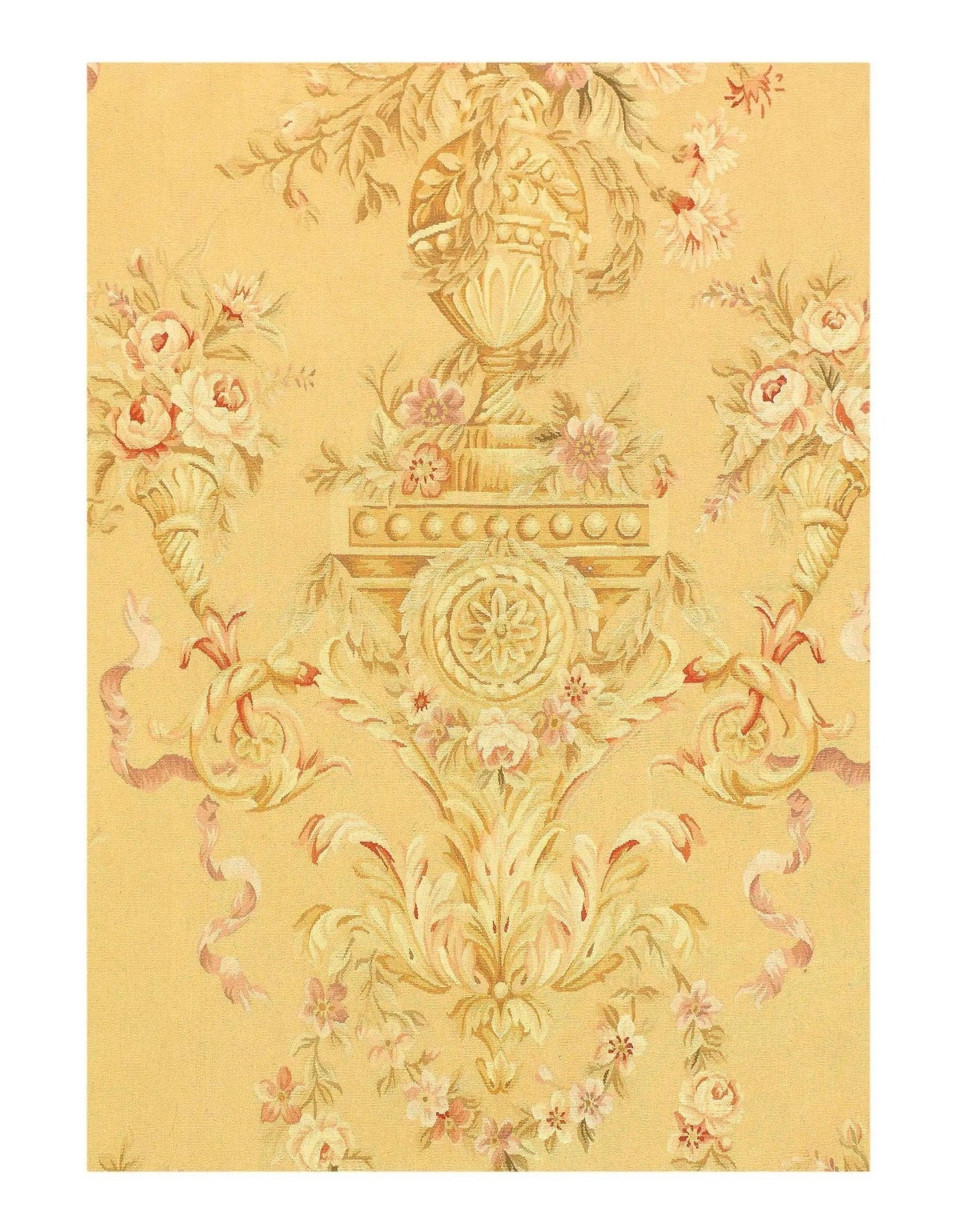 Canvello Beige Hand Knotted Aubusson Rug - 9' X 12'2'' - Canvello