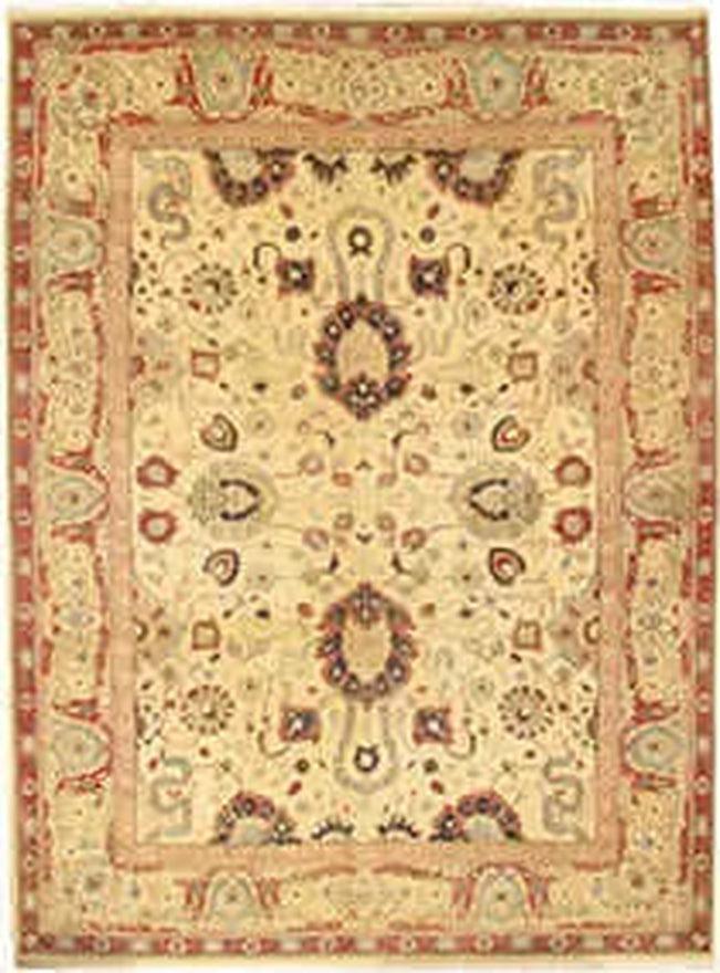 Canvello Beige Indo Agra Rug - 9'x12' - Canvello