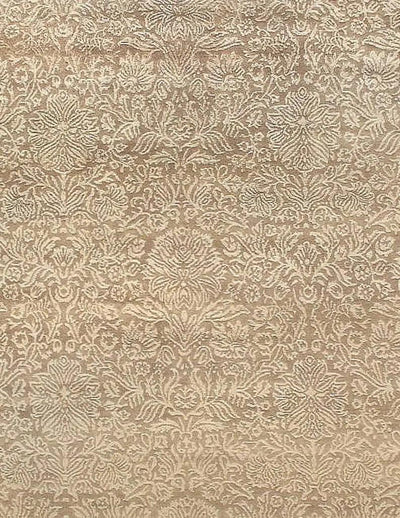 Canvello Beige Indo Tabriz Rug - 5'5" X 8' - Canvello