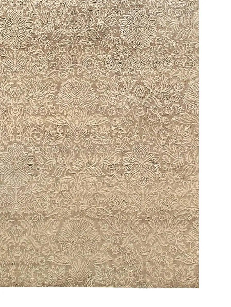 Canvello Beige Indo Tabriz Rug - 5'5" X 8' - Canvello