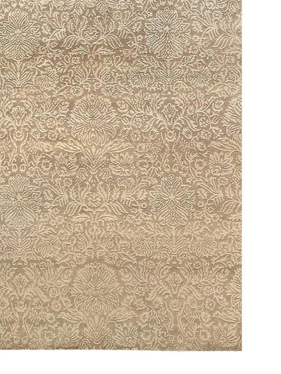 Canvello Beige Indo Tabriz Rug - 5'5" X 8' - Canvello