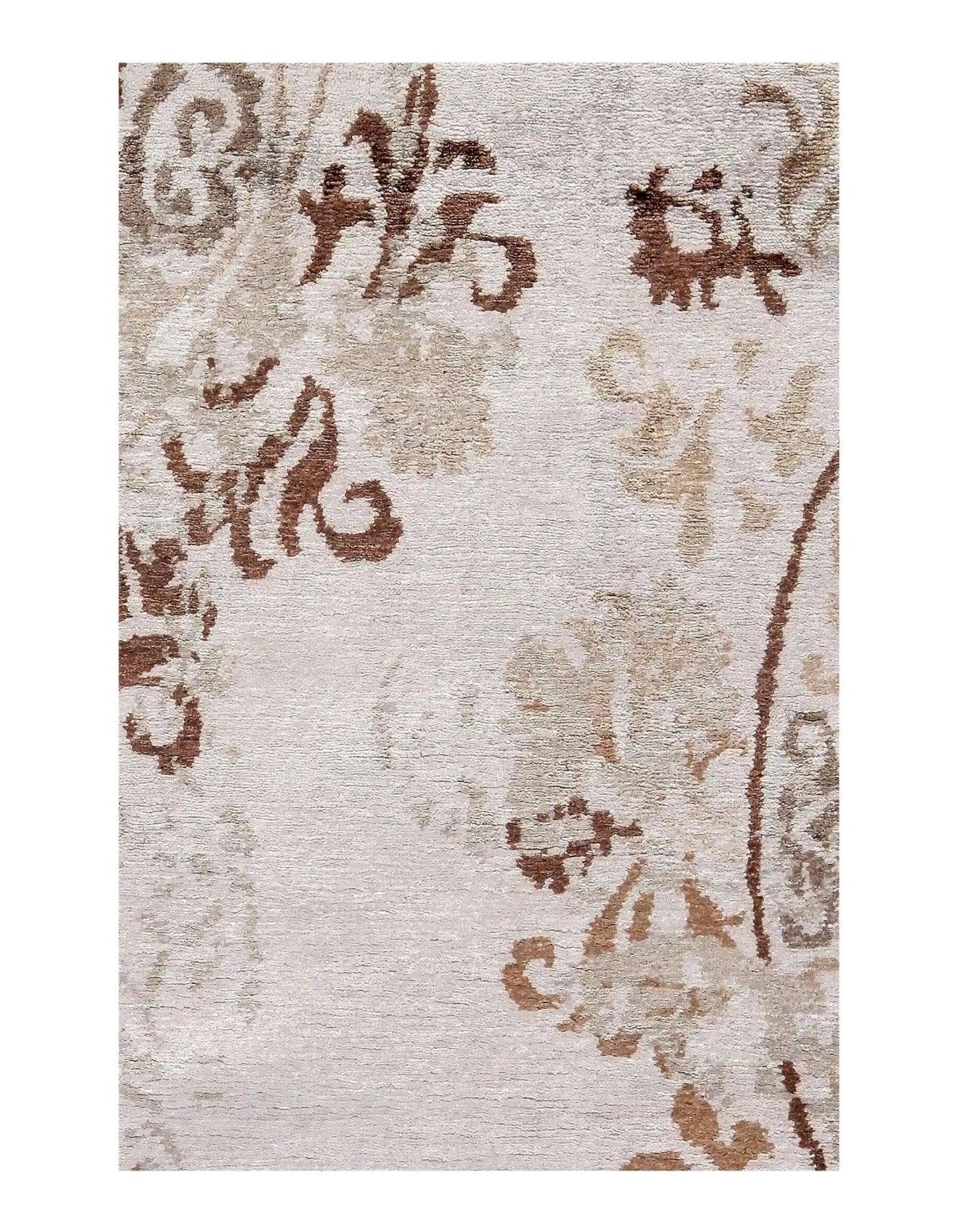 Canvello Beige Modern Bamboo Silk Rug - 6'x9' - Canvello