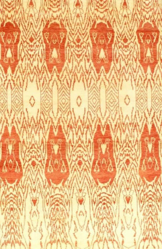 Canvello Beige Modern Ikat Area Rug - 6' X 9'