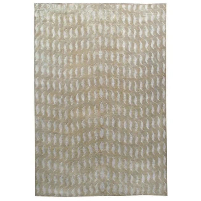 Canvello Beige Modern Tibetan Rug - 5'5"x 8' - Canvello