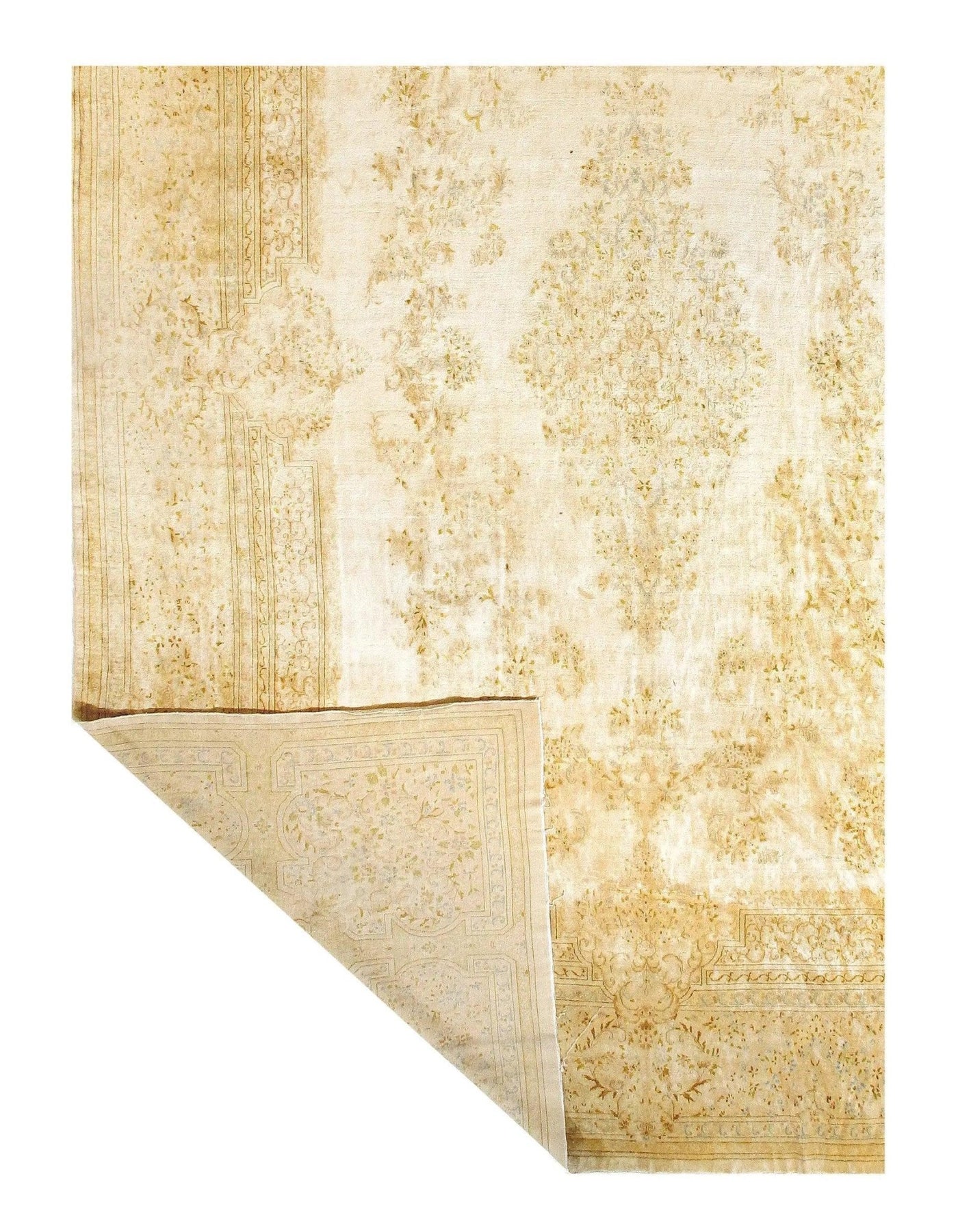 Canvello Beige Silkroad Antique Kerman Rug - 13'9'' X 20' - Canvello