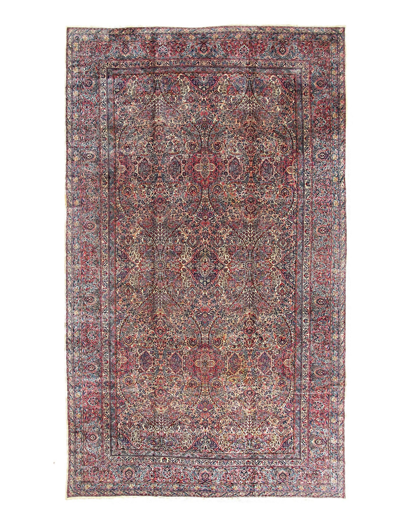Canvello Beige Persian Antique Kerman Rugs - 10'11 X 19'1''