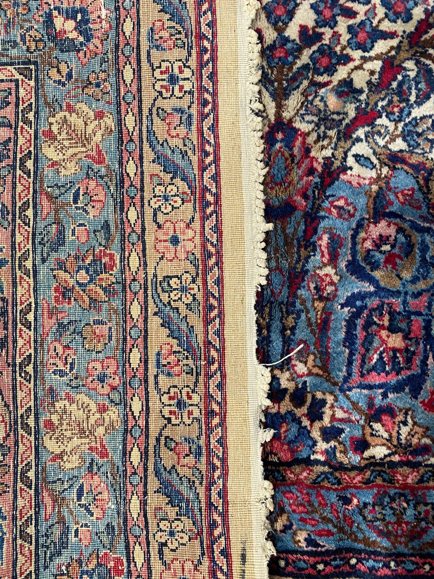 Canvello Beige Persian Antique Kerman Rugs - 10'11 X 19'1''