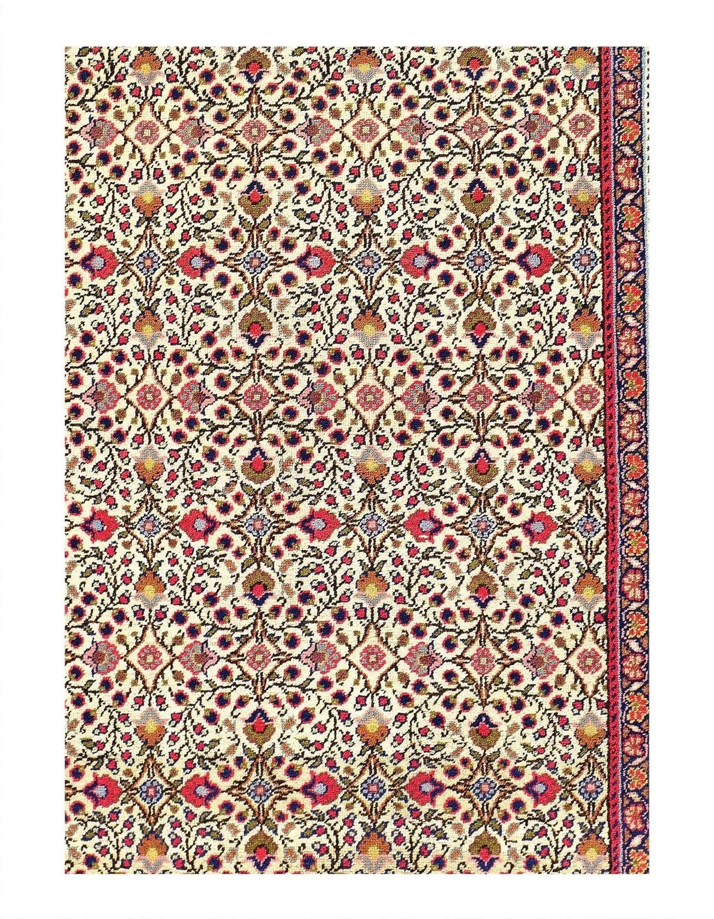 Canvello Beige Turkey Hereke Rug | 4'1'' X 5'10'' - Canvello