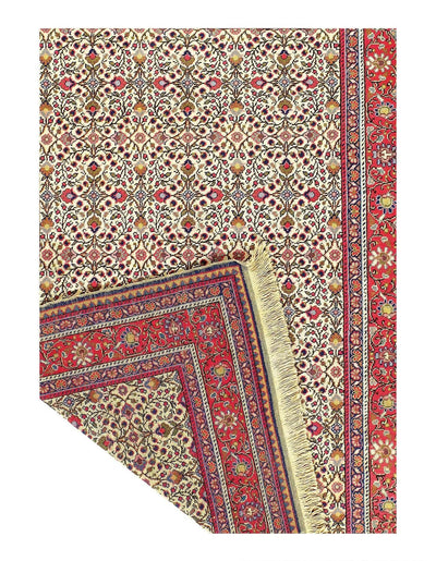 Canvello Beige Turkey Hereke Rug | 4'1'' X 5'10'' - Canvello