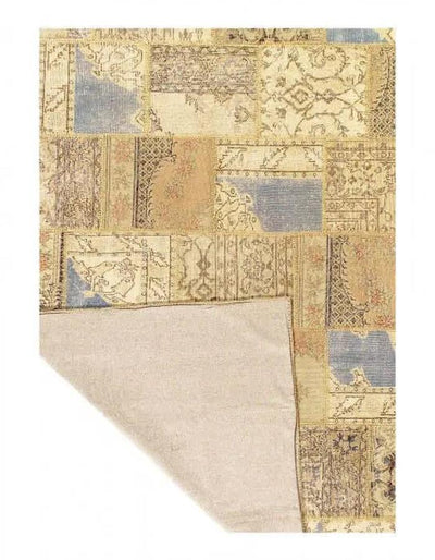 Canvello Beige Turkish Patchwork Area Rug 6' X 9' - Canvello