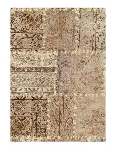 Canvello Beige Turkish Patchwork Rug - 6' X 8'11" - Canvello