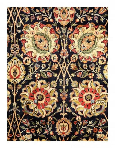 Black Color Fine Hand Knotted Agra Rug 9'1'' X 12'
