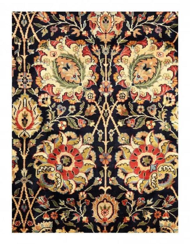 Canvello Black Color Fine Hand Knotted Agra Rug 9'1'' X 12' - Canvello