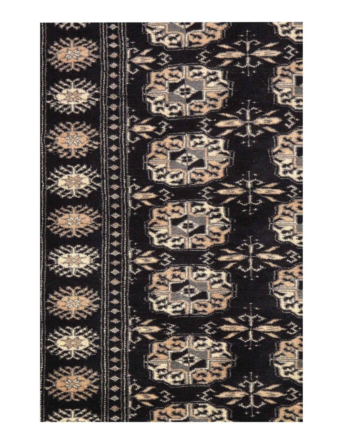 Canvello Black Color Fine Hand Knotted Bokhara runner 2'7'' X 11'2'' - Canvello