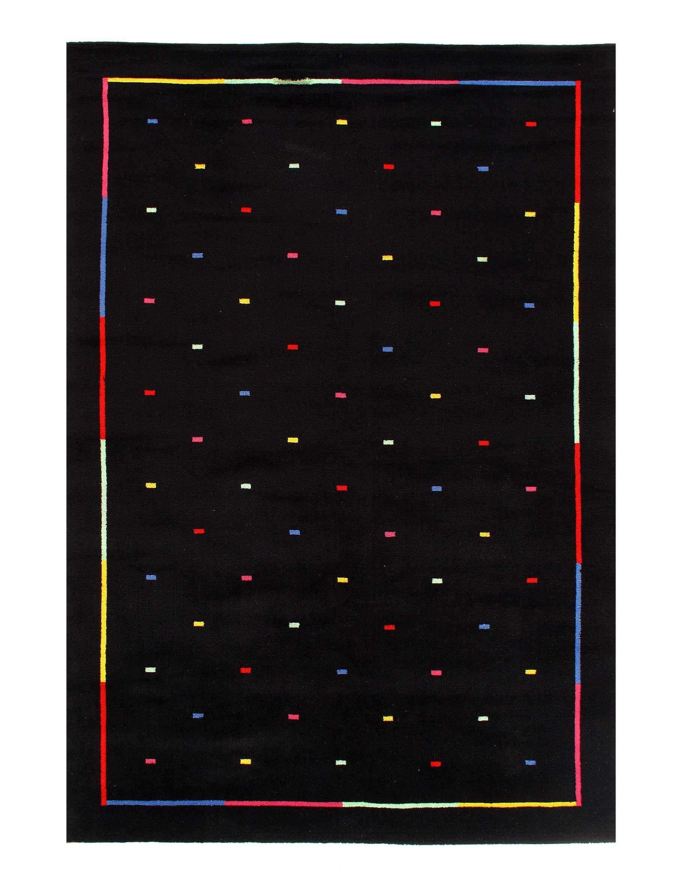Black Color Fine Modern Machine made rug 6'6'' X 9'9''