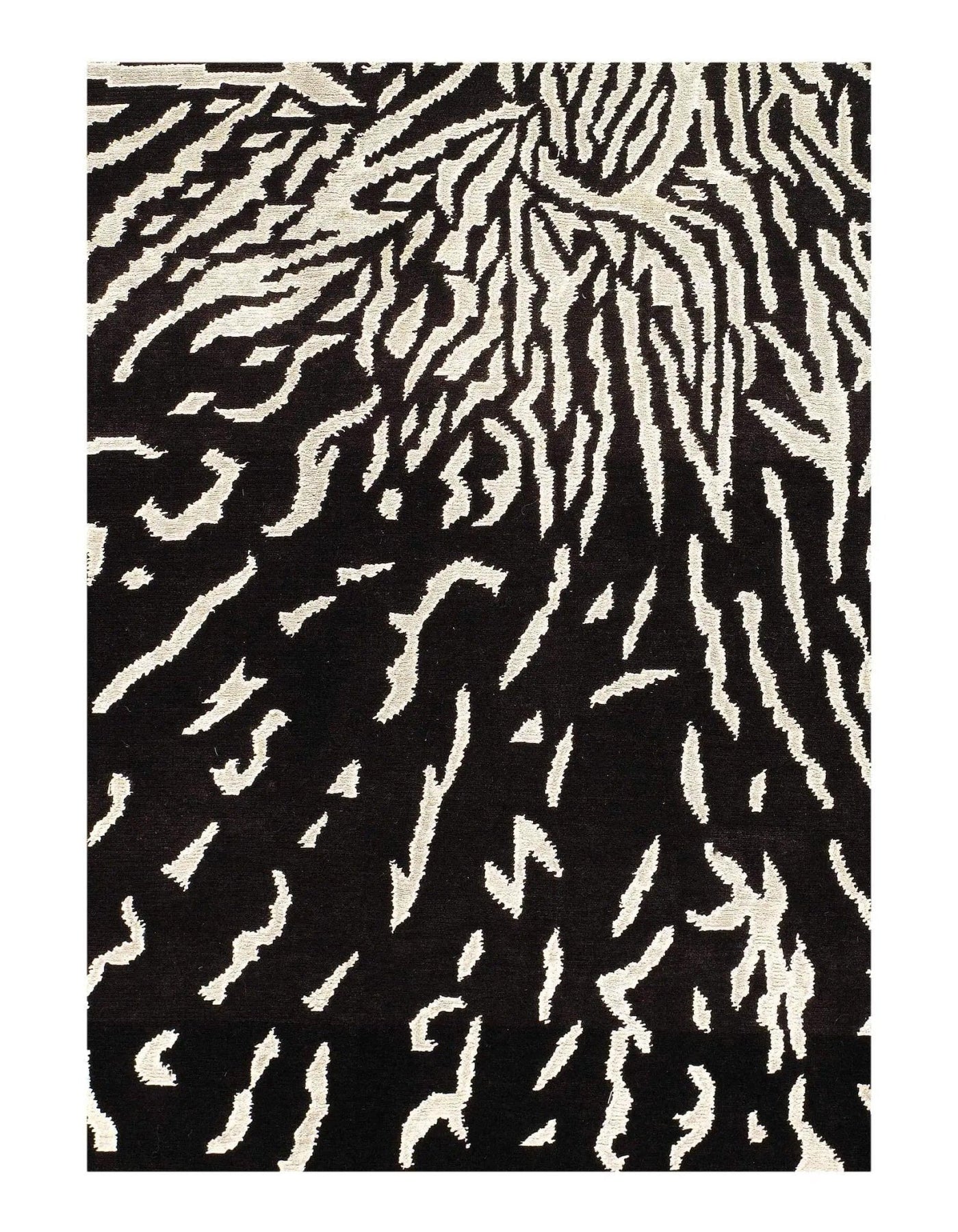 Canvello Black Contemporary Tibetan Area Rug - 5'x8' - Canvello