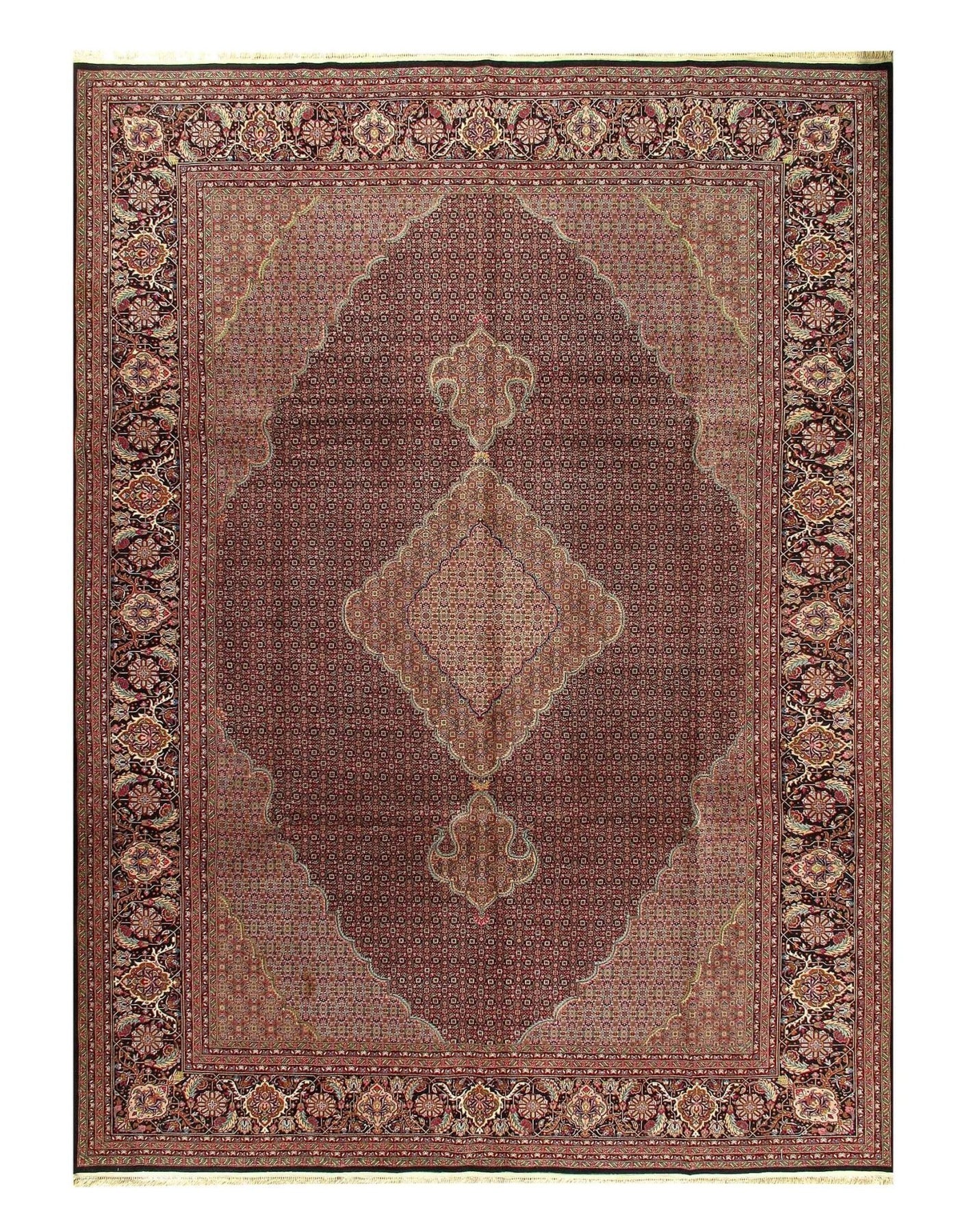 Canvello Black Fine Tabriz silk & wool 6'7'' X 9'7'' - Canvello