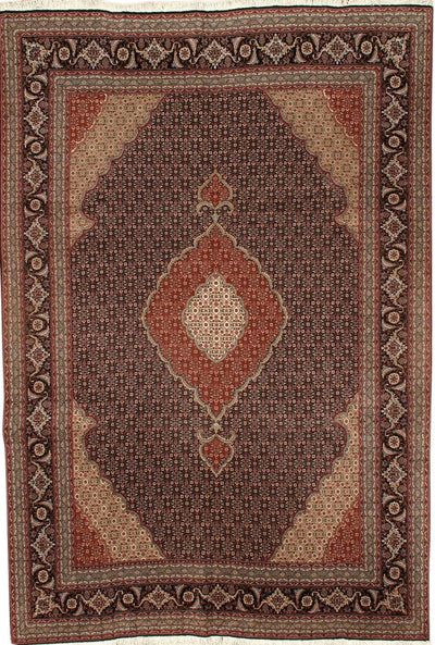 Canvello Black Fine Tabriz silk & wool 6'7'' X 9'7'' - Canvello