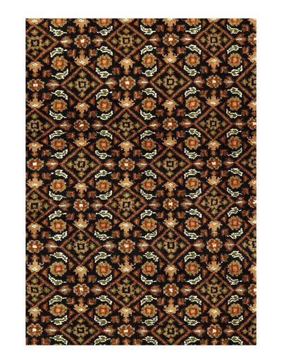 Canvello Black Herati fine Hand Knotted Rug 5' X 6' - Canvello