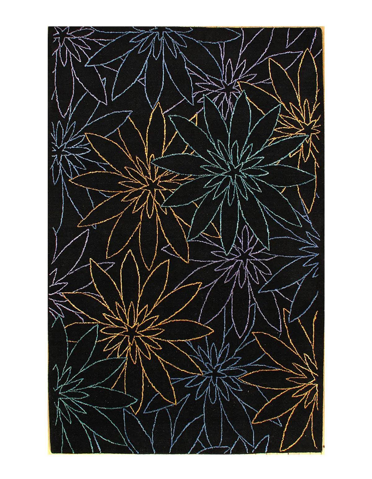 Canvello Black Modern Rug - 5' X 8' - Canvello