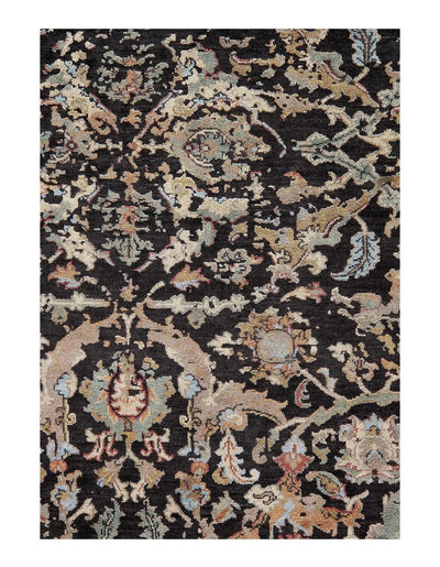 Canvello Black Modern Rug silk & wool Rug - 8'x10' - Canvello