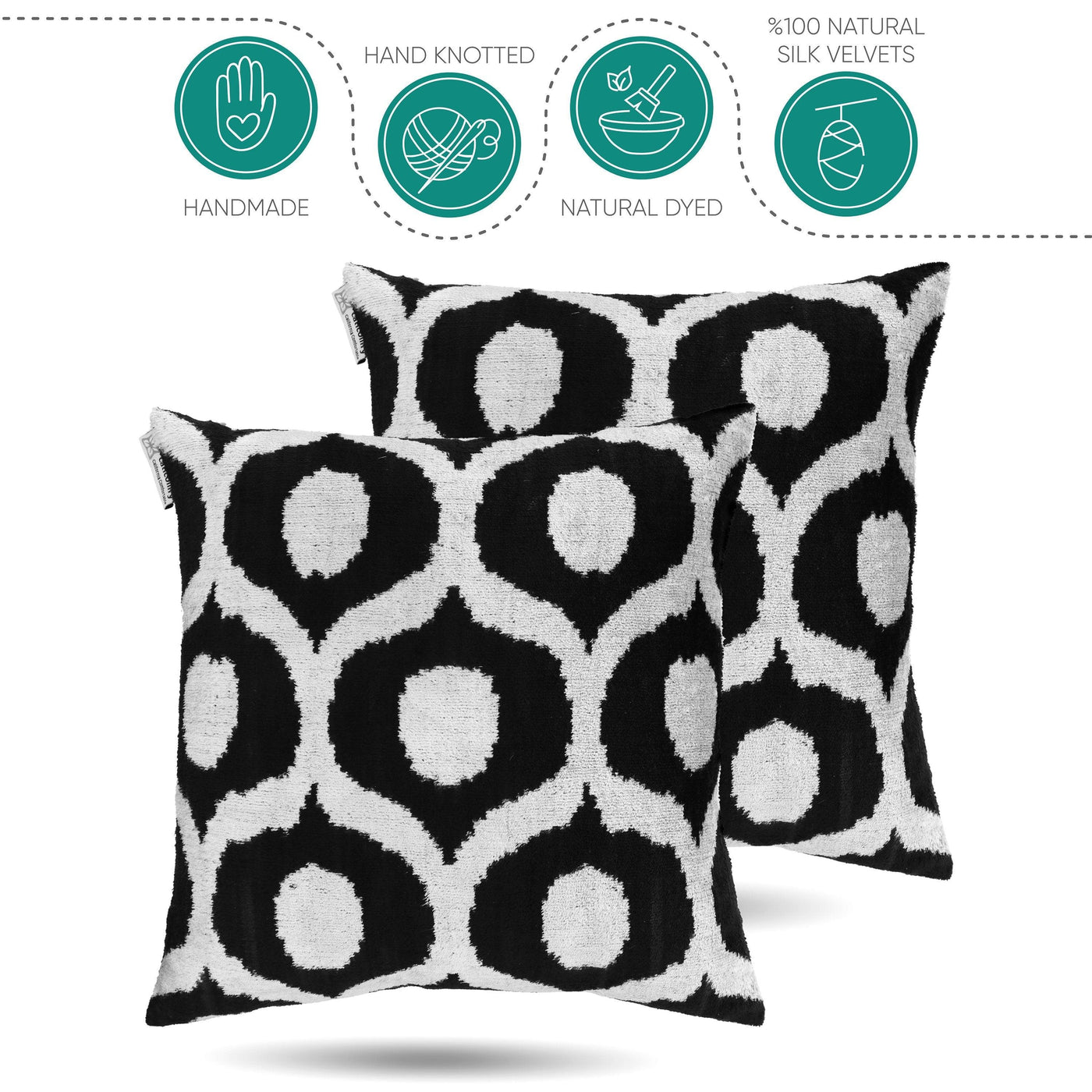 Canvello Black Pillows For Couch - 18x18 | Set of 2 |