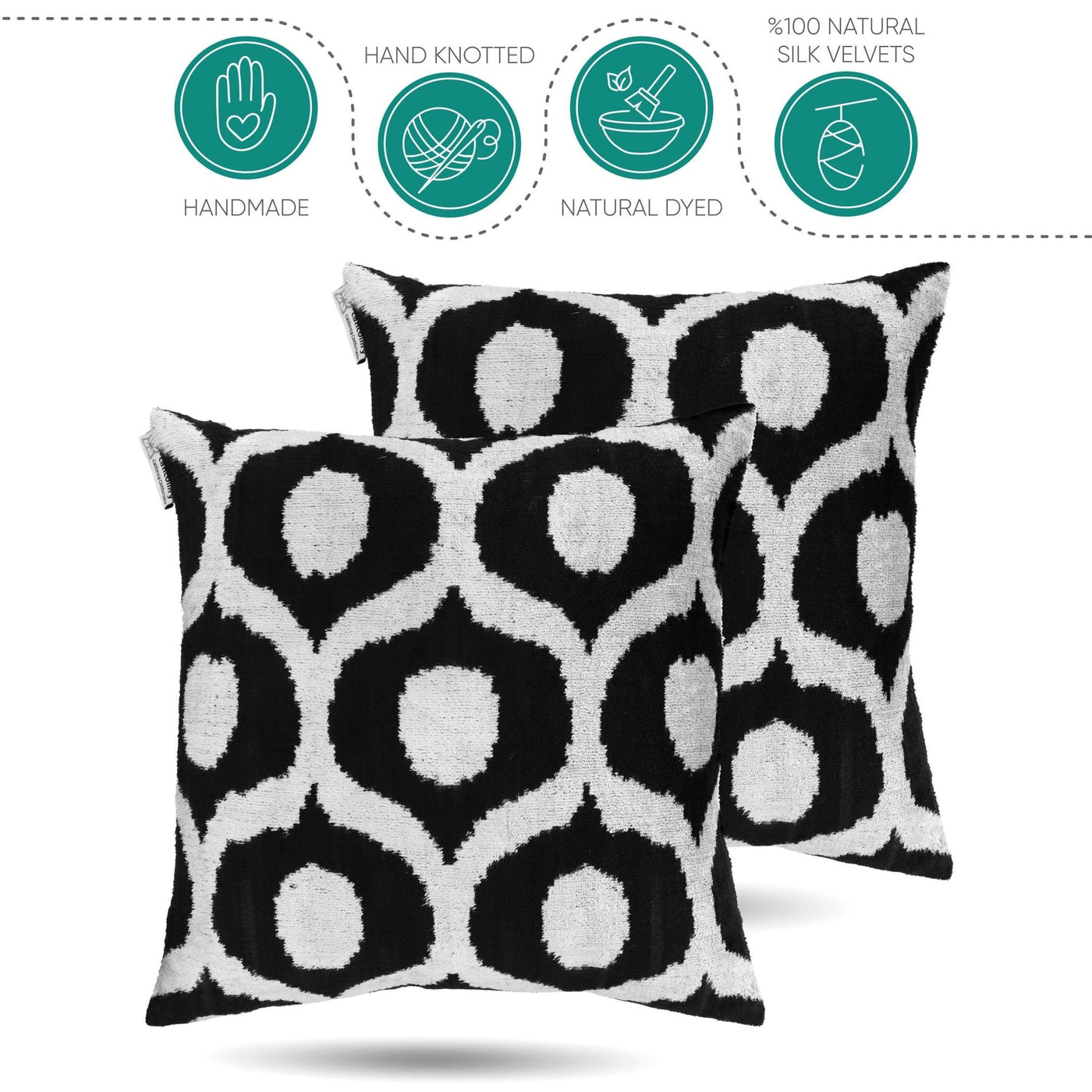 Canvello Black Pillows For Couch - 18x18 | Set of 2 | - Canvello