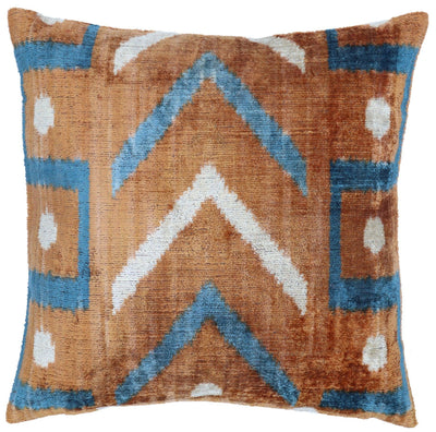 Canvello Blue And Brown Pillows For Living Room - 16x16 inch