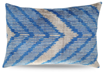 Canvello Blue And White Chevron Pillows For Couch - 16x24 in - Canvello