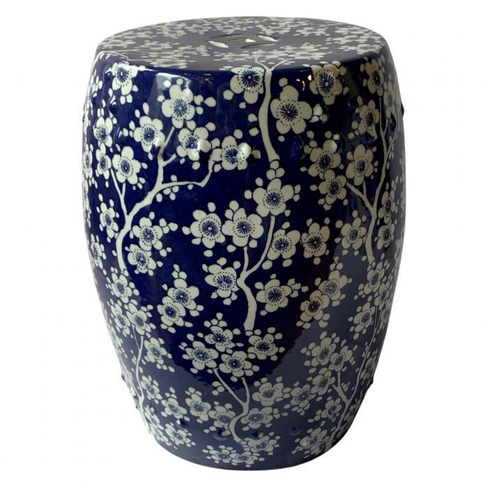 Canvello Blue and White Chinese Porcelain Handmade Garden Stool - Canvello