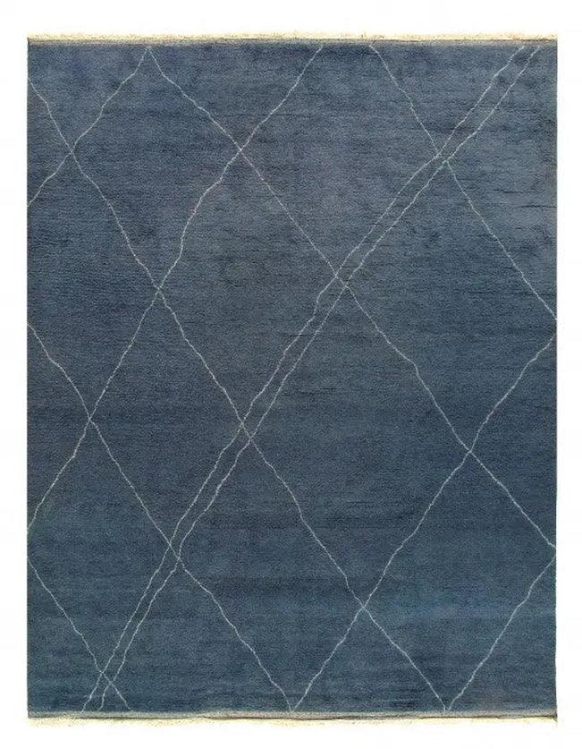 Canvello Blue Hand Knotted Moroccan Rug 10' X 13' - Canvello