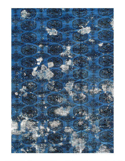 Canvello Blue Over Dyed hand Knotted rug - 8' X 10' - Canvello