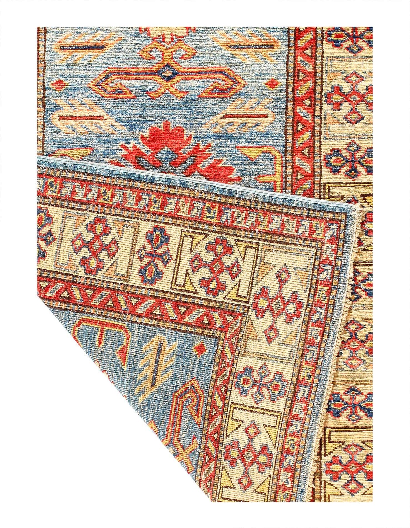 Canvello Blue Super Kazak Lamb's Wool Runner - 2'8" X 8'7" - Canvello