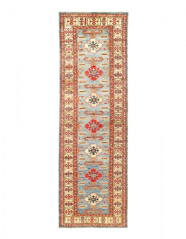 Canvello Blue Super Kazak Lamb's Wool Runner - 2'8" X 8'7" - Canvello