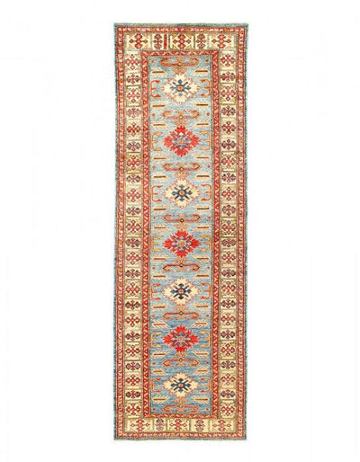 Canvello Blue Super Kazak Lamb's Wool Runner - 2'8" X 8'7" - Canvello