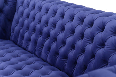 Canvello Blue Velvet Tufted Sofa - Canvello