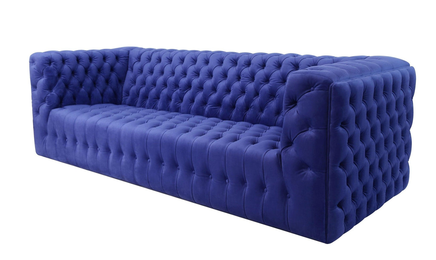 Canvello Blue Velvet Tufted Sofa - Canvello