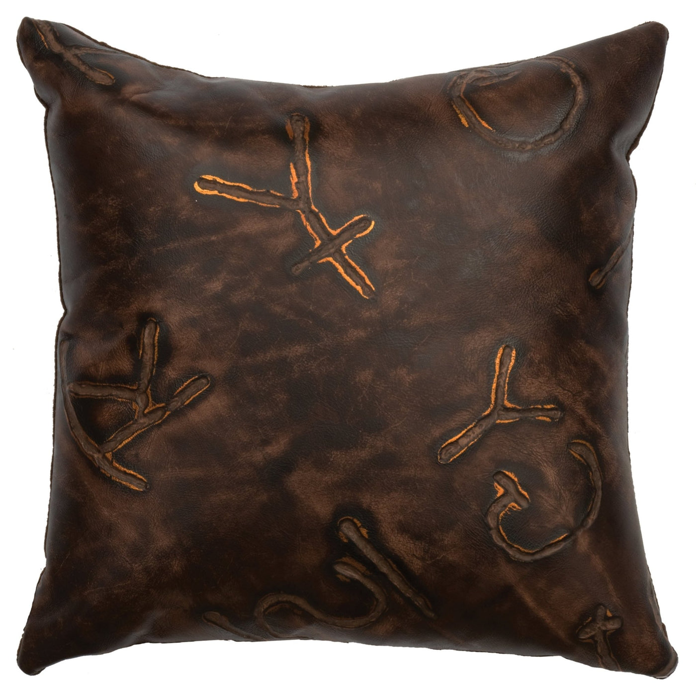 Canvello Brands Leather Pillow - Fabric Back - 16" x 16" - Canvello