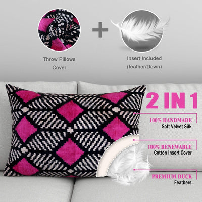 Canvello Bright Pink Throw Pillows For Couch - 16x24 in