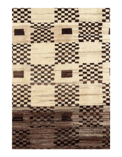 Canvello Brown Fine Hand Knotted Persian Gabbeh Rug - 5' X 6'6"