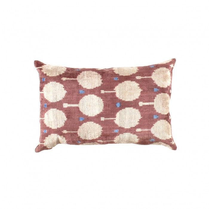 Canvello Brown Velvet IKAT Pillow - 16" X 24" - Canvello