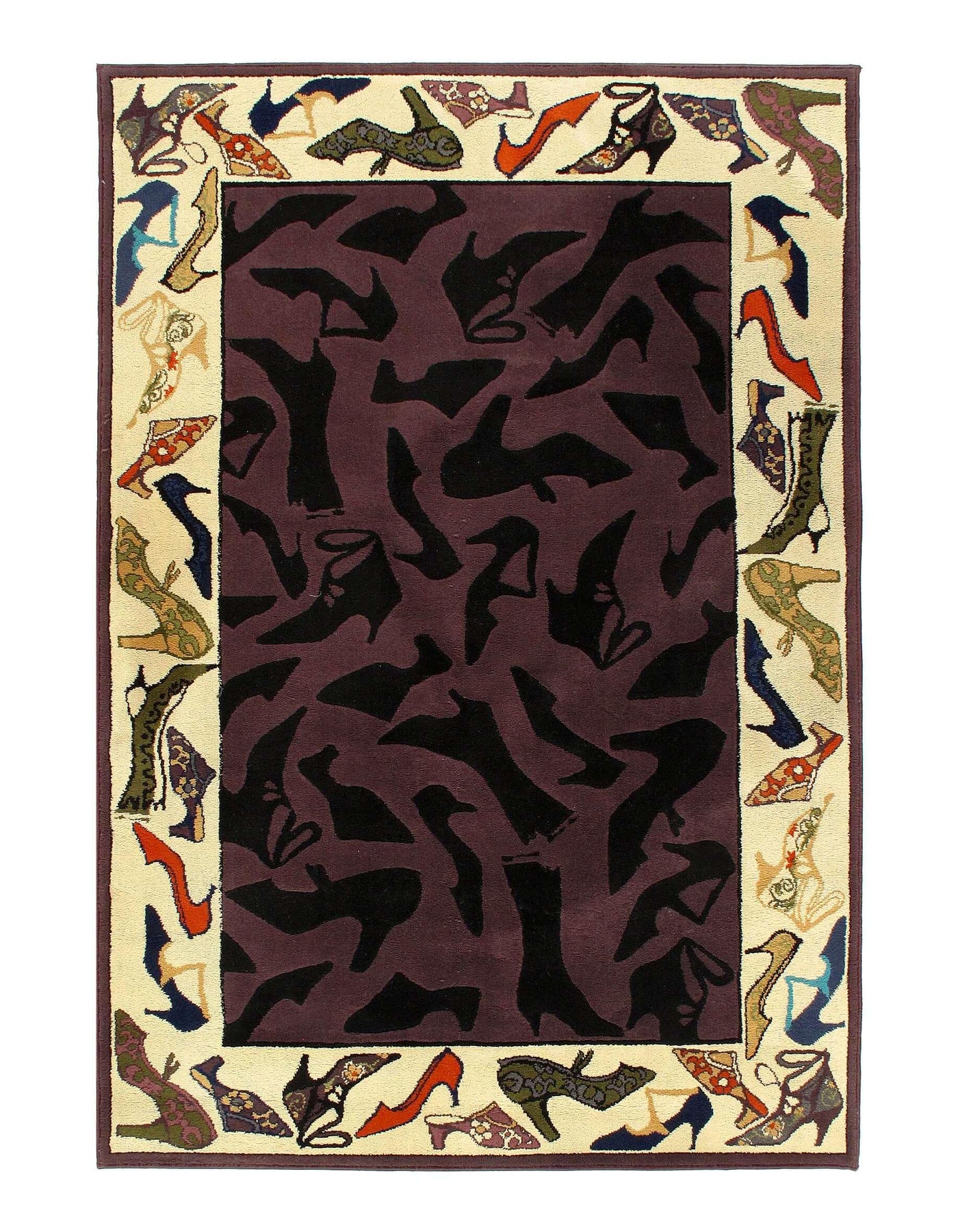 Burgunday Fine Machine Modern rug 5' x 8'