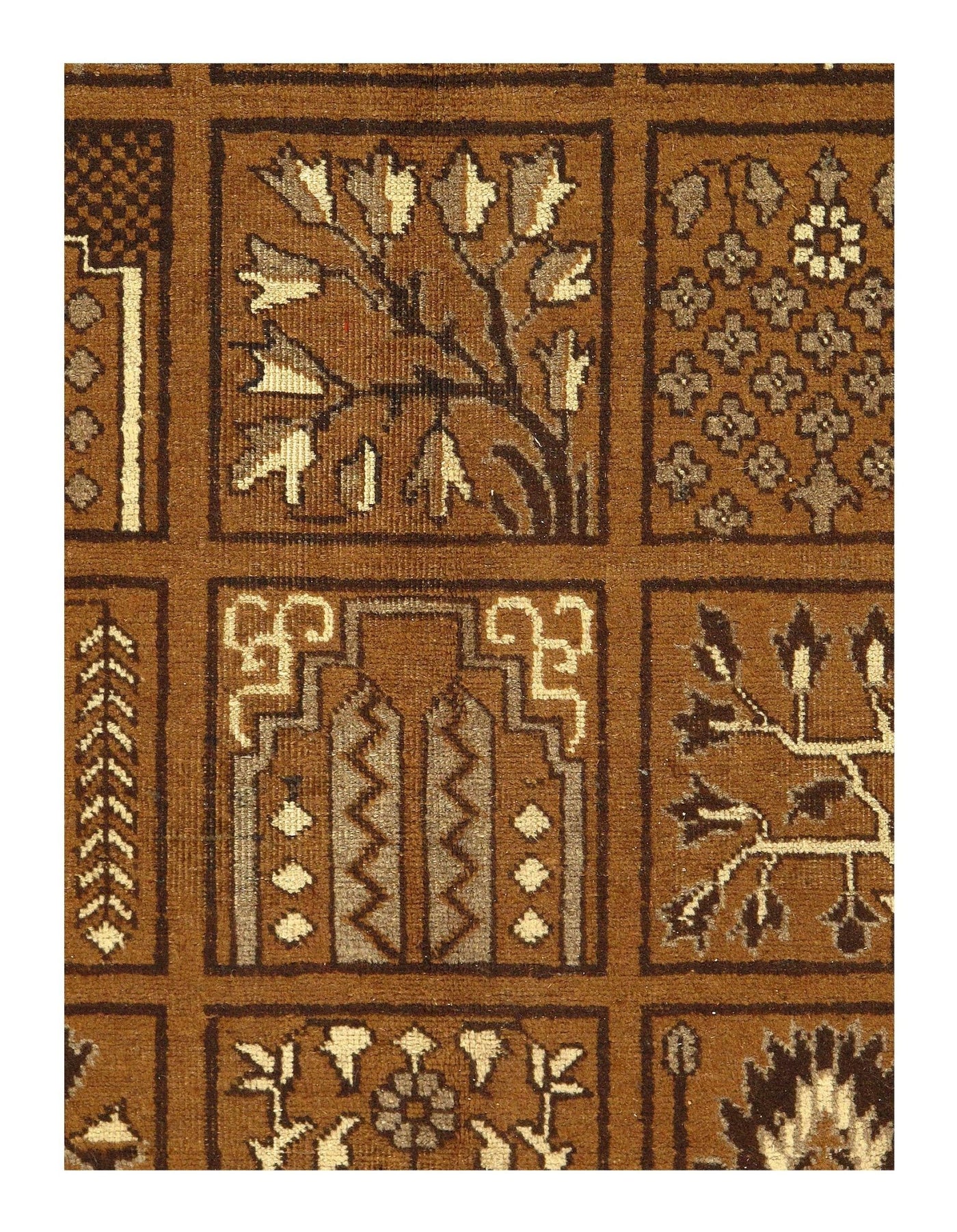 Canvello Camal Khodrang Lamb's Wool Brown Rug - 8' X 11' - Canvello